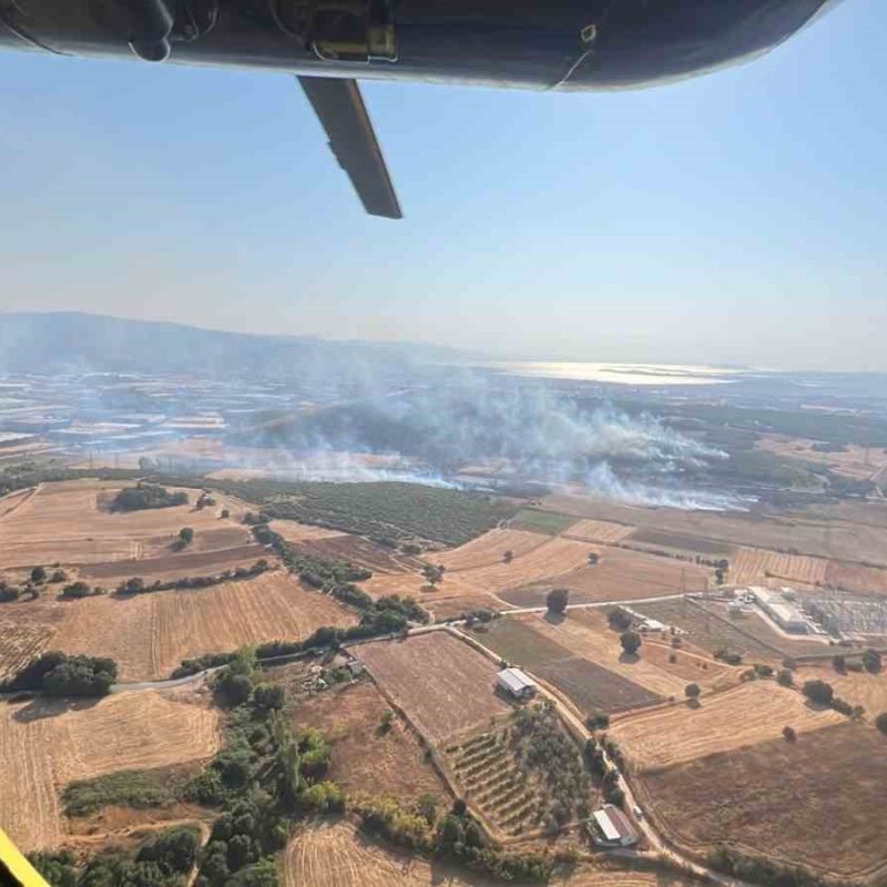 Bursa Nilufer Hasanağa ve Baskoy orman yangini itfaiye mudahalesi